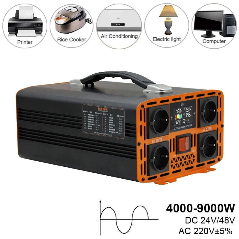 Pure Sine Wave Inverter 4000W-9000W 12V/24V/48V to 220V-4000W-12V