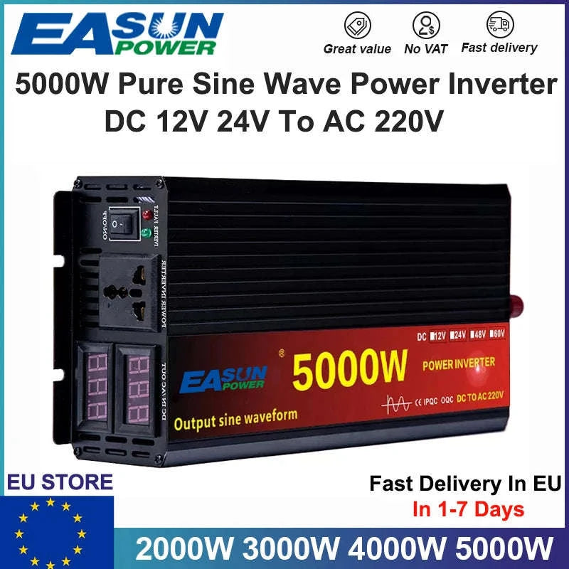 Pure Sine Wave Power Inverter 12V/24V to 220V 3000W-5000W-3000W-24V / PL