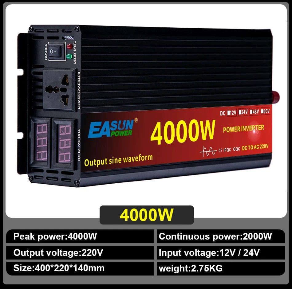 Pure Sine Wave Power Inverter 12V/24V to 220V 3000W-5000W-3000W-24V / PL