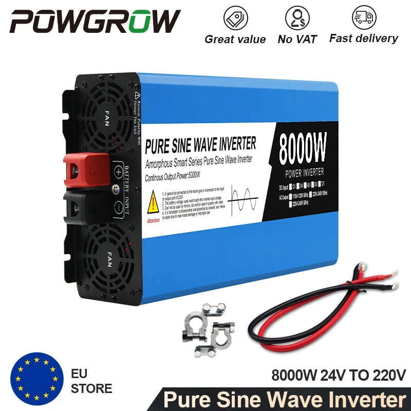 Pure Sine Wave Power Inverter 12V/24V to 220V-5000W-12V / Poland