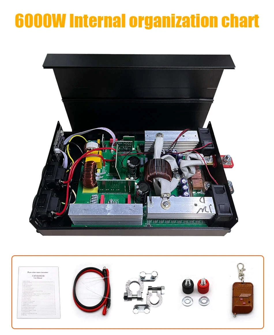 Pure Sine Wave Power Inverter 12V/24V to 220V with Remote Control-12V 3000W EU / Poland