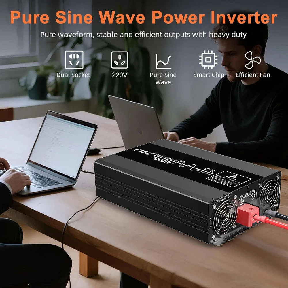 Pure Sine Wave Power Inverter 12V DC to 220V AC-12V 5000W