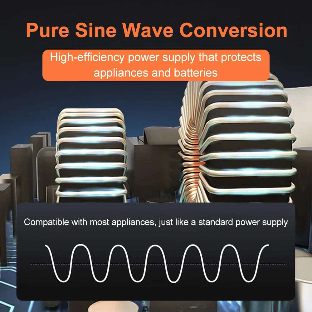 Pure Sine Wave Power Inverter 12V DC to 220V AC-12V 5000W