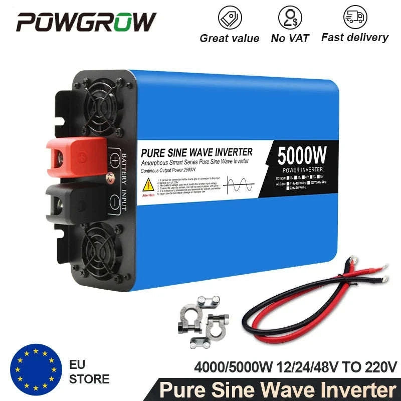 Pure Sine Wave Power Inverter 12V to 220V 5000W-8000W-12V / Poland