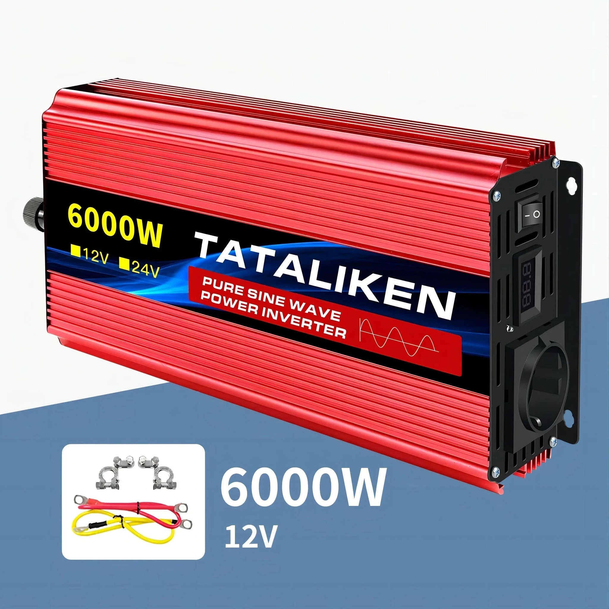 Pure Sine Wave Power Inverter 12V to 220V EU Socket-12V2200W 50HZ EU