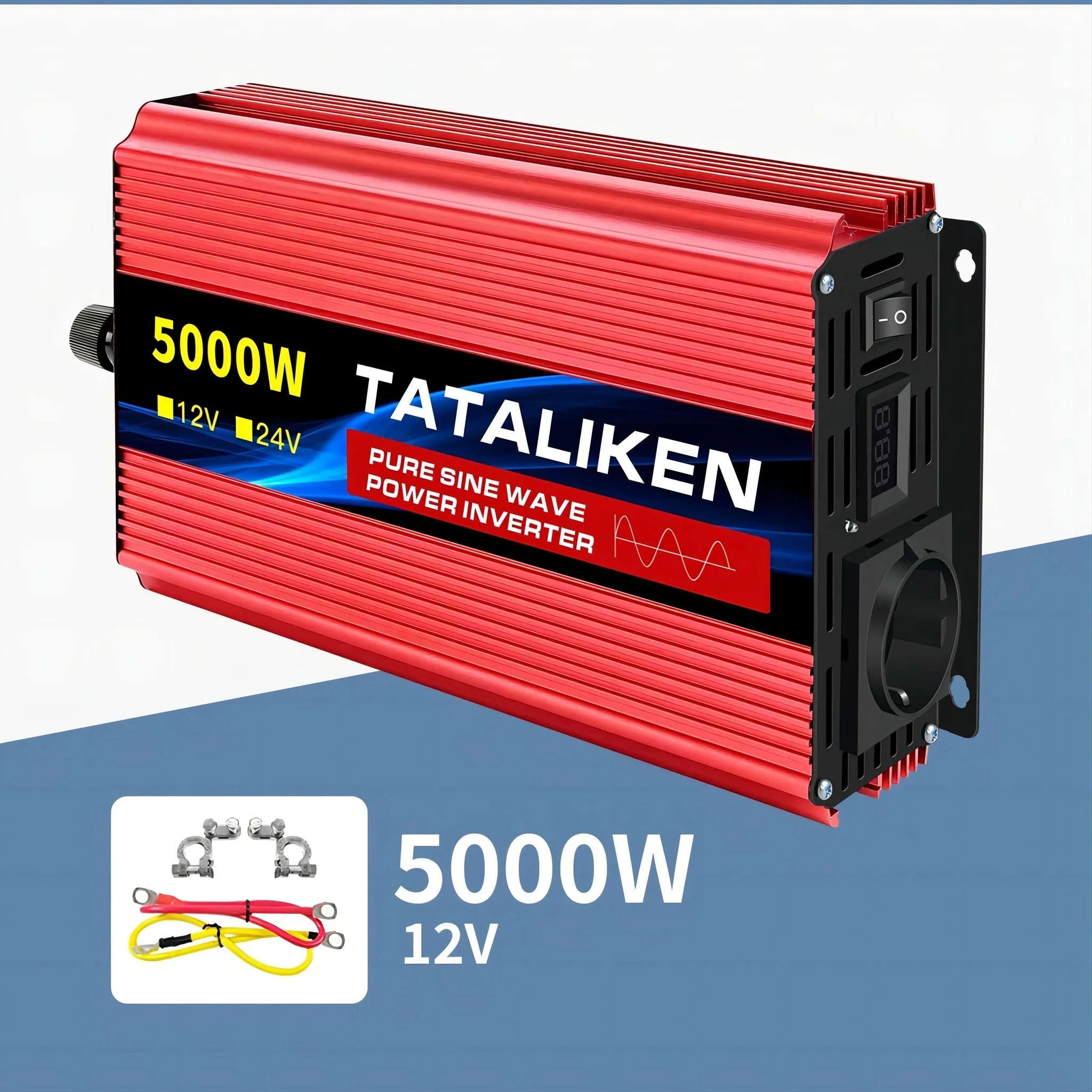 Pure Sine Wave Power Inverter 12V to 220V EU Socket-12V2200W 50HZ EU
