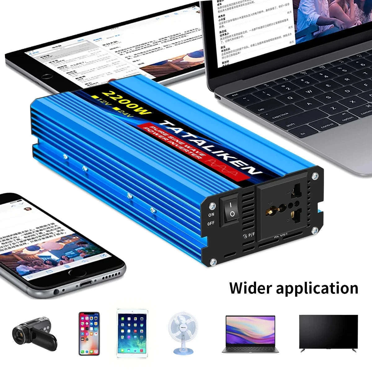 Pure Sine Wave Power Inverter Charger 12V/24V to 220V-24V4000W 220V