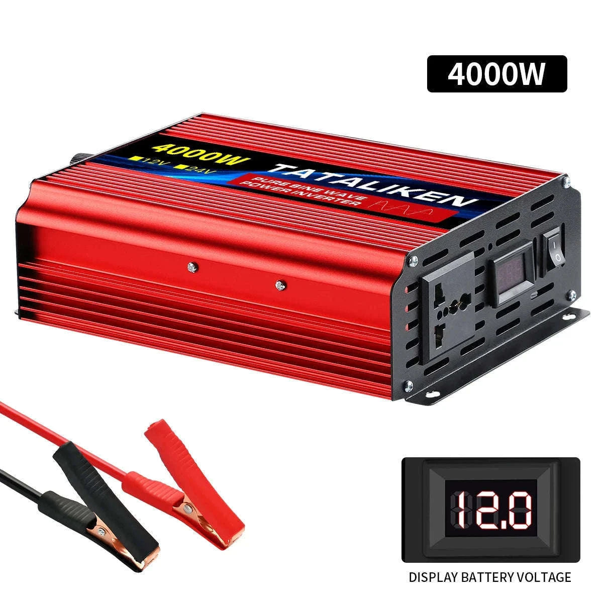 Pure Sine Wave Power Inverter Charger 12V/24V to 220V-24V4000W 220V