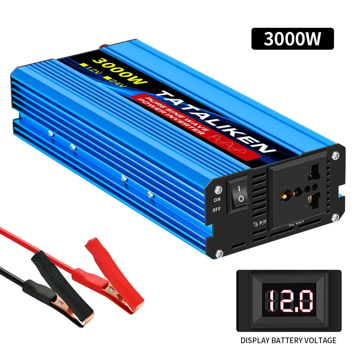 Pure Sine Wave Power Inverter Charger 12V/24V to 220V-24V4000W 220V
