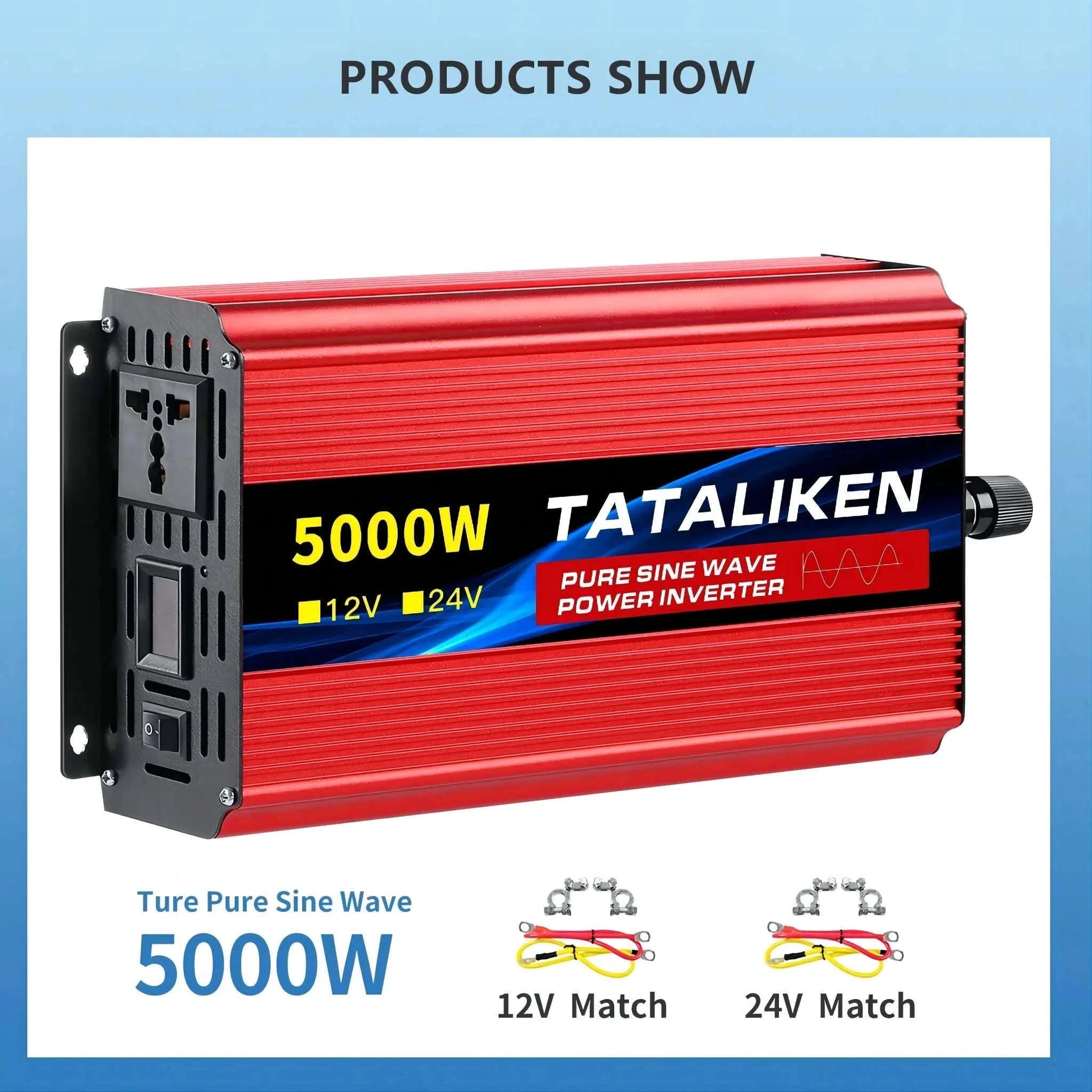 Pure Sine Wave Power Inverter Charger 12V/24V to 220V-24V4000W 220V