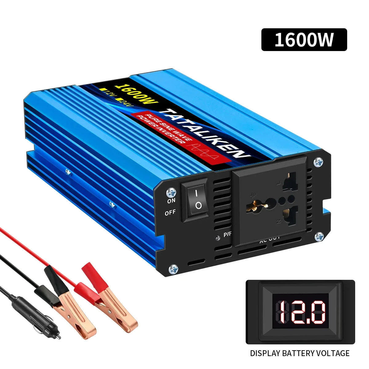 Pure Sine Wave Power Inverter Charger 12V/24V to 220V-24V4000W 220V