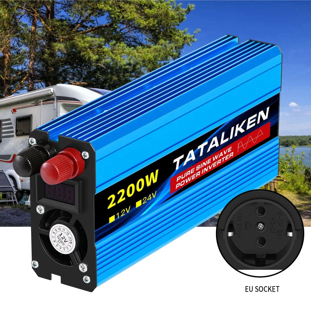 Pure Sine Wave Power Inverter Charger 12V/24V to 220V-24V4000W 220V
