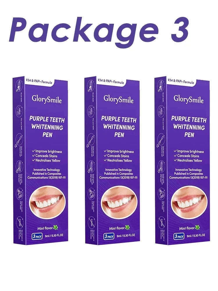 Purple Instant Teeth Whitening Pen for a Brighter Smile-2 Pcs