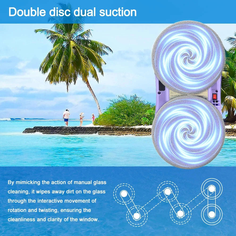 PuRuiKai Window Cleaning Robot with Dual Nozzles-WHITE / EU / france|Yes