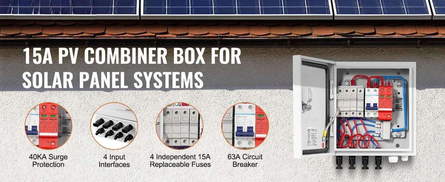 PV Combiner Box 4/6 String Solar Panel System with DC Protection-6 String 10A Steel / Poland