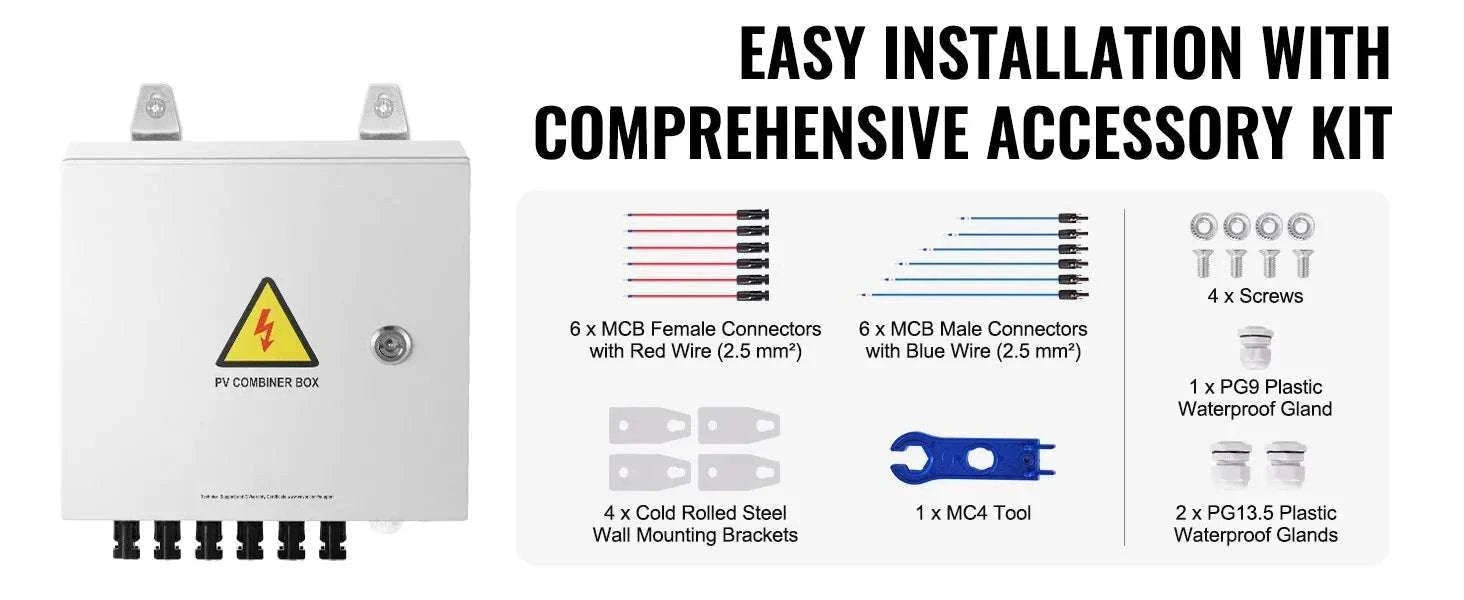 PV Combiner Box 4/6 String Solar Panel System with DC Protection-6 String 10A Steel / Poland