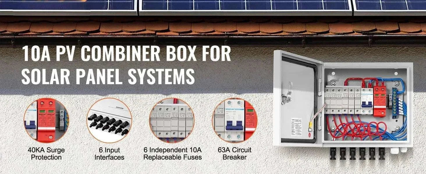 PV Combiner Box 4/6 String Solar Panel System with DC Protection-6 String 10A Steel / Poland