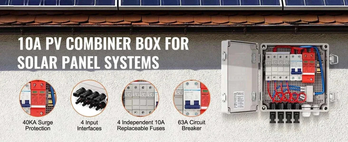PV Combiner Box 4/6 String Solar Panel System with DC Protection-6 String 10A Steel / Poland