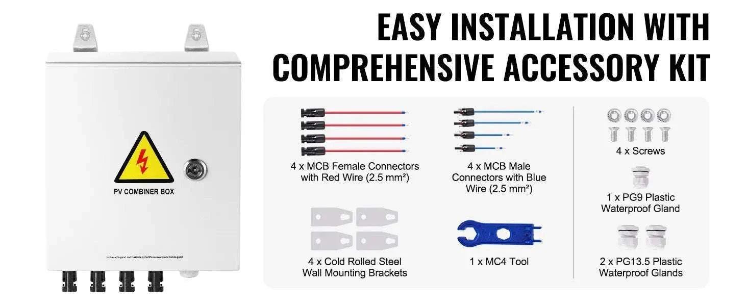 PV Combiner Box 4/6 String Solar Panel System with DC Protection-6 String 10A Steel / Poland