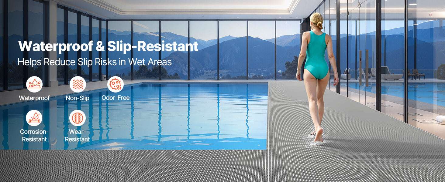 PVC Drainage Mat Roll Non-Slip Wet Area Floor Mat 3ft Wide-3x16.4FT / United States