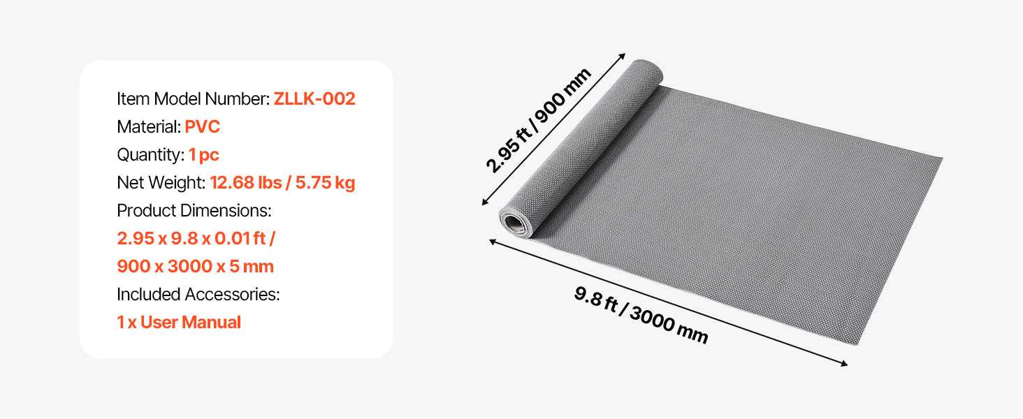 PVC Drainage Mat Roll Non-Slip Wet Area Floor Mat 3ft Wide-3x16.4FT / United States