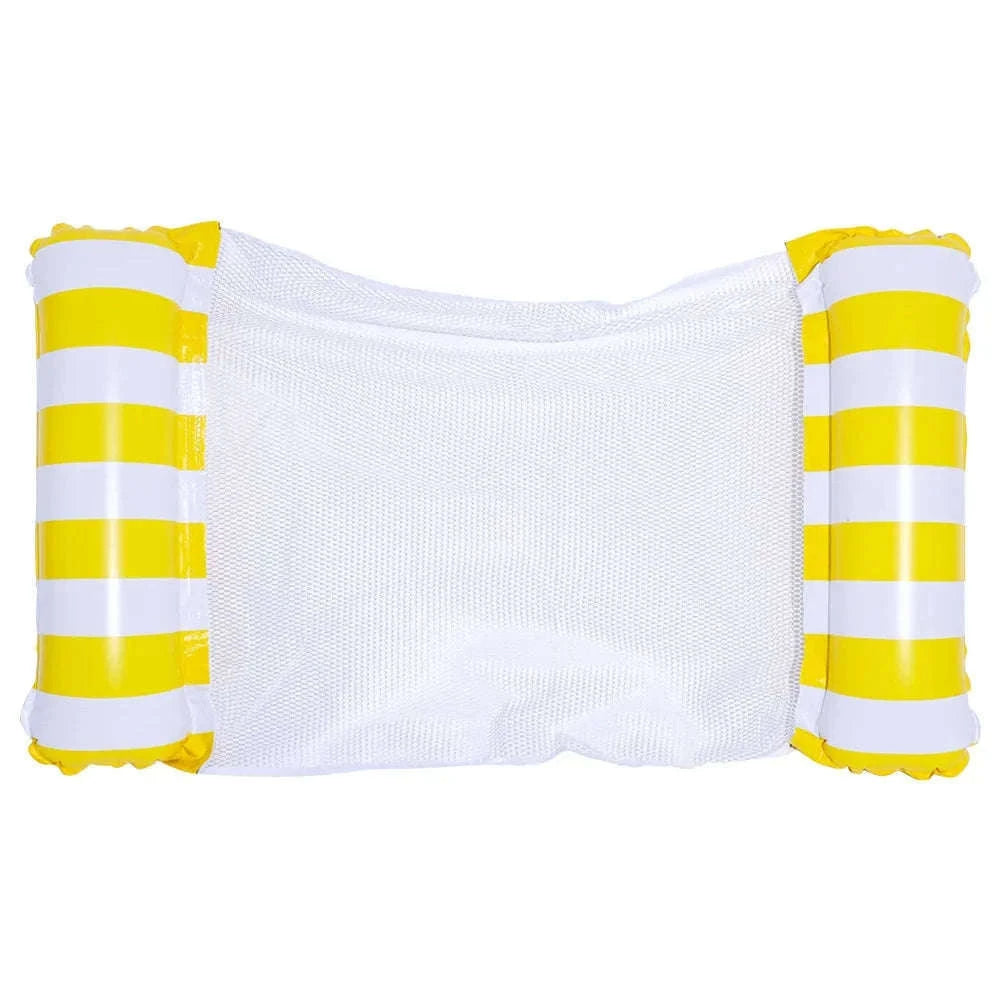 PVC Inflatable Floating Row Water Hammock Lounger-Fluorescent green