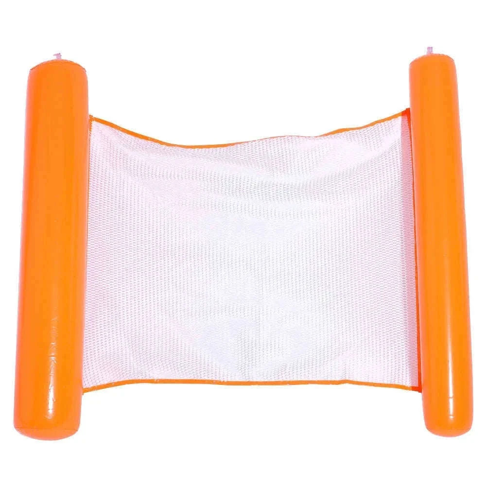 PVC Inflatable Floating Row Water Hammock Lounger-Fluorescent green