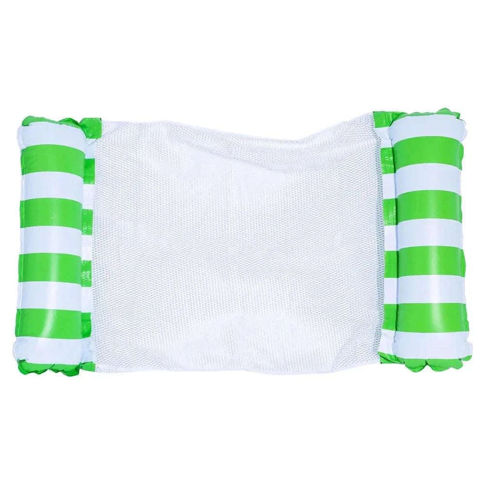 PVC Inflatable Floating Row Water Hammock Lounger-Fluorescent green