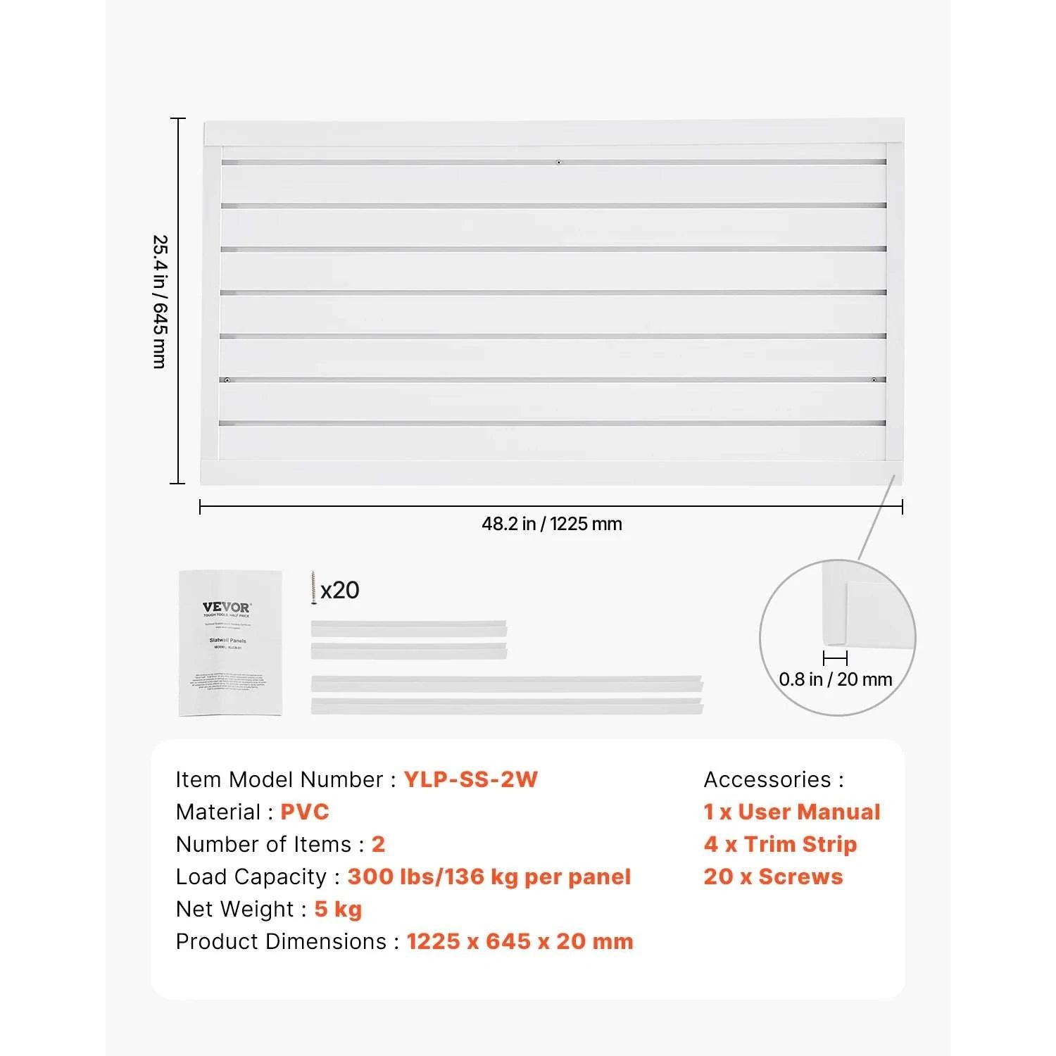 PVC Slatwall Panels for Garage Storage 8–32 sq.ft Modular System-Black / 4 x 4ft  16sq.ft / United States