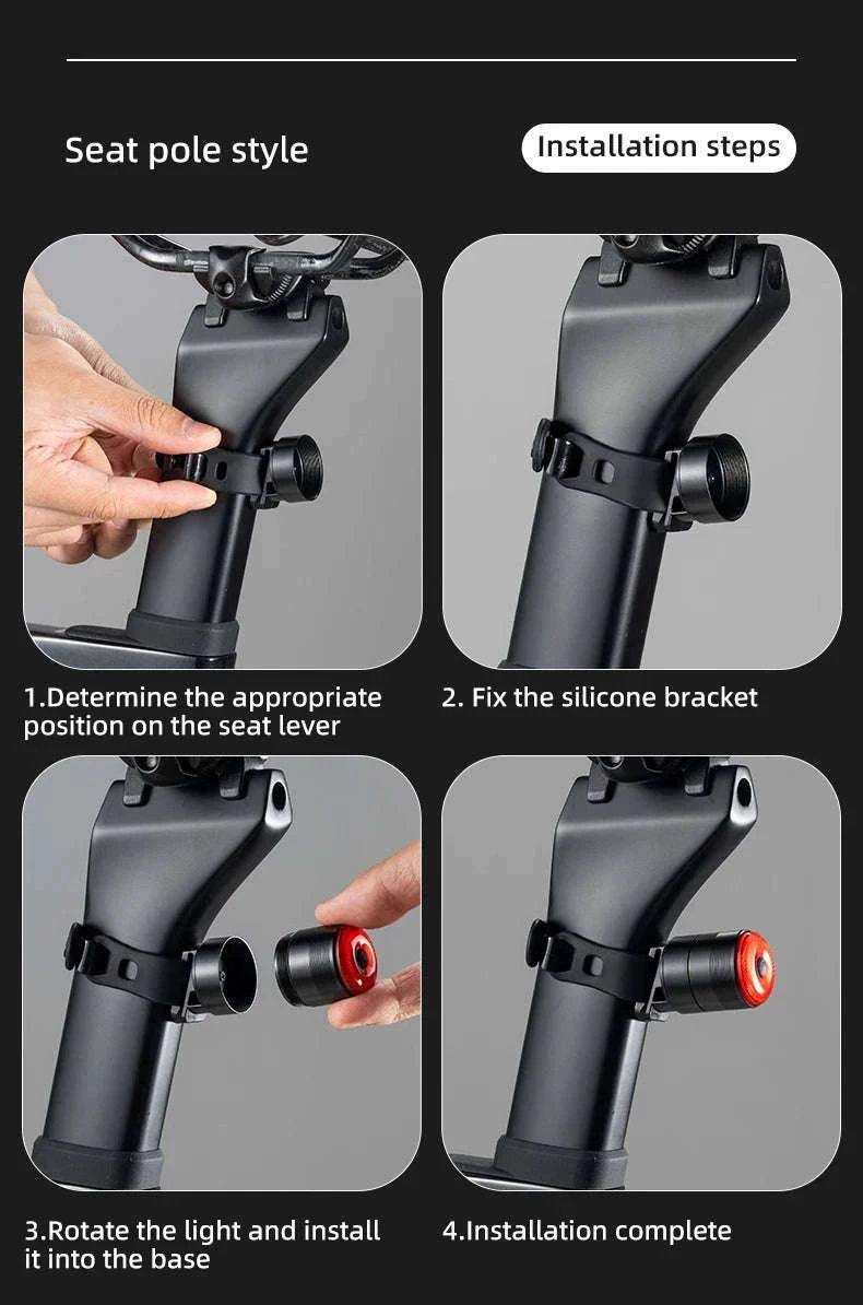 Q5 Mini Smart Auto Brake Sensing Bike Tail Light-Q5 Mini
