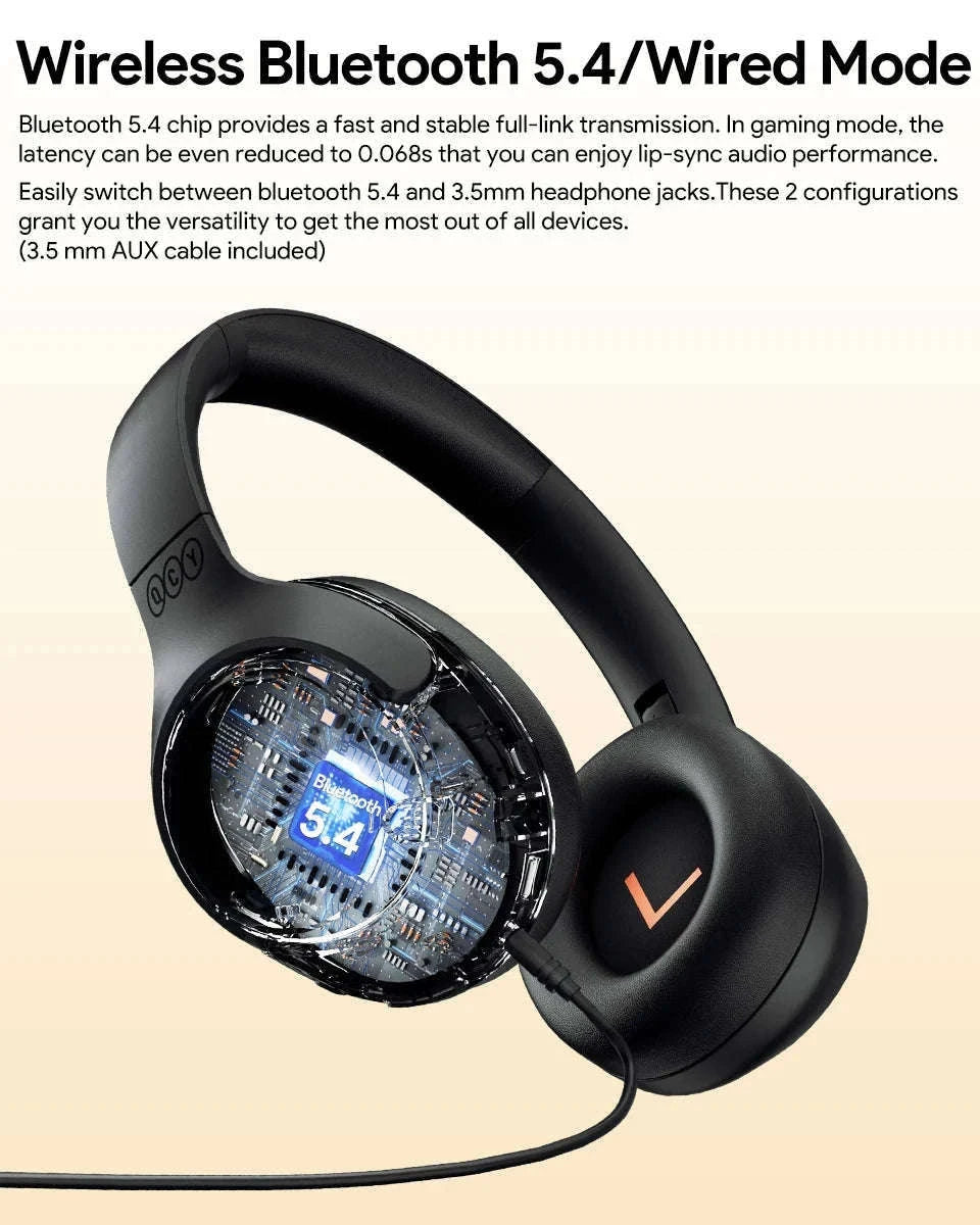 QCY H3 ANC Wireless Headphones with Hi-Res Sound-H3-Bluegrey / spain