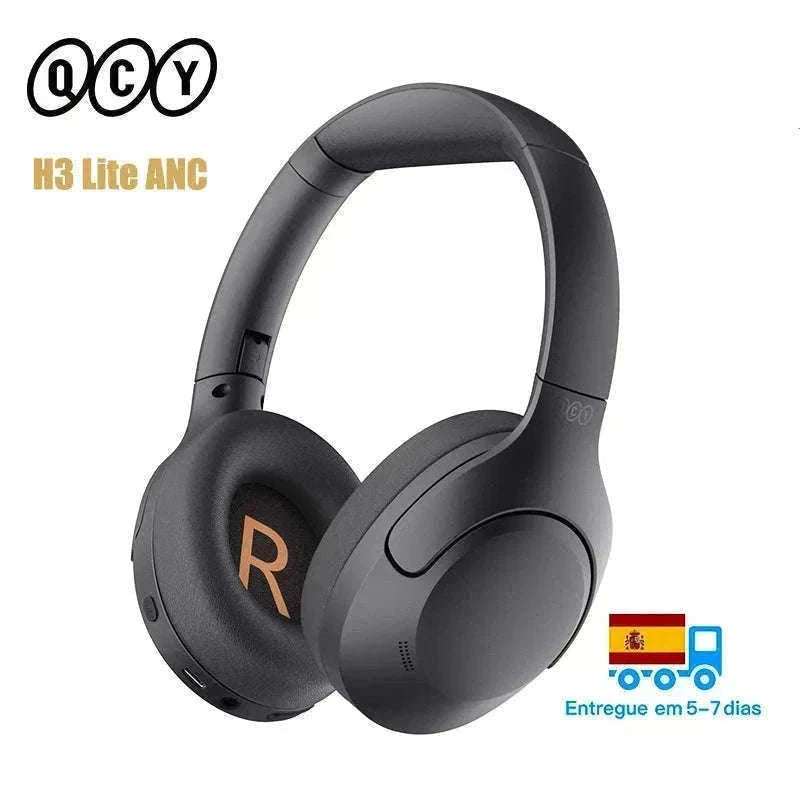 QCY H3 Lite ANC Wireless Headphones for Focus and Comfort-H3 Lite-BLACK / spain