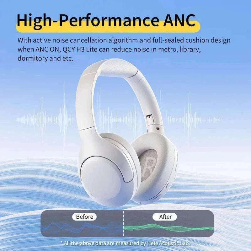 QCY H3 Lite ANC Wireless Headphones for Focus and Comfort-H3 Lite-BLACK / spain