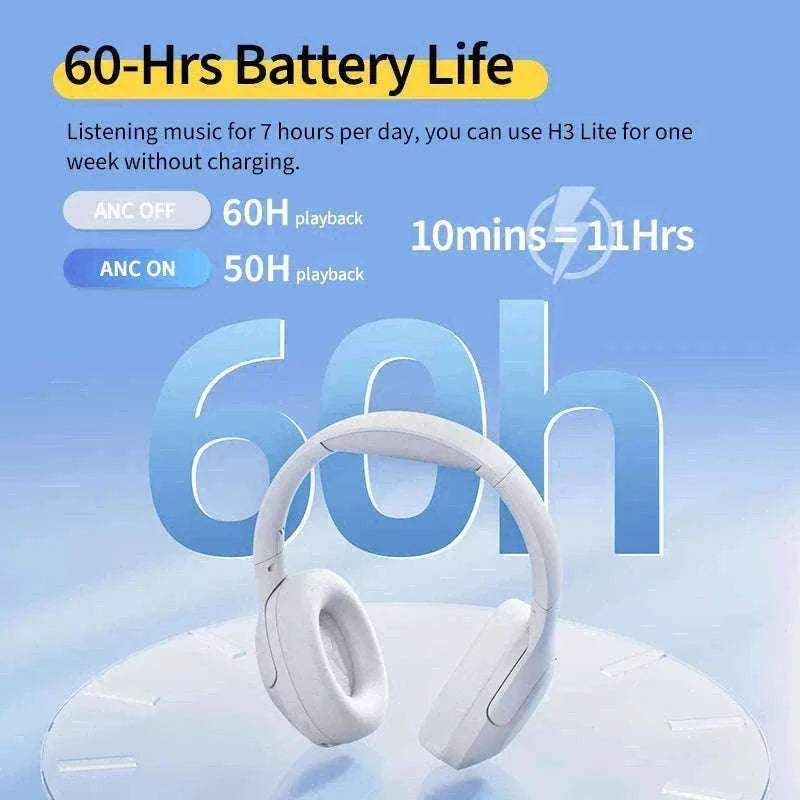 QCY H3 Lite ANC Wireless Headphones for Focus and Comfort-H3 Lite-BLACK / spain