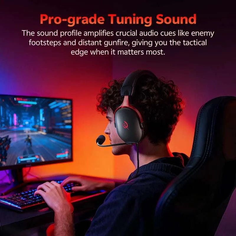 QCY VN200 Pro Wired Gaming Headset with 7.1 Sound & Mic-BLACK