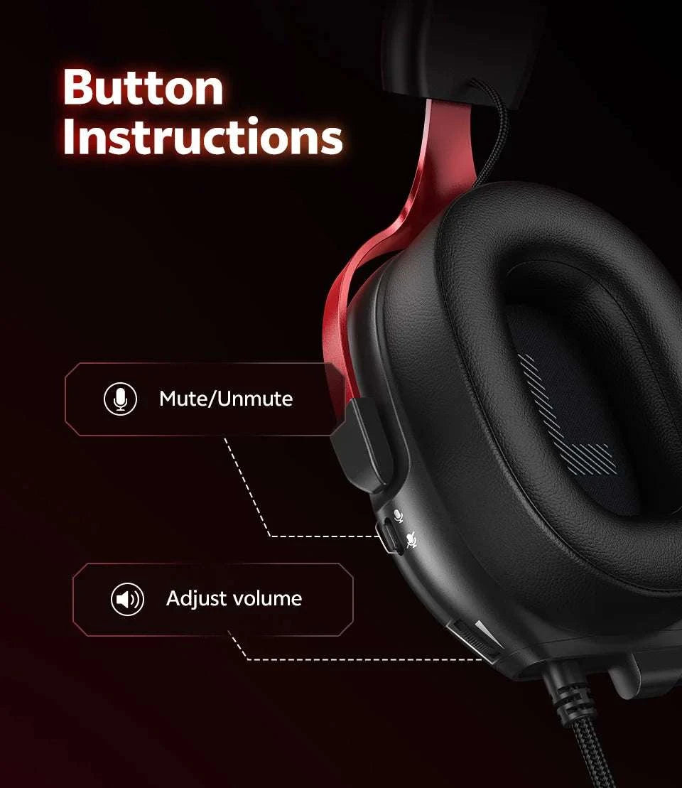 QCY VN200 Pro Wired Gaming Headset with 7.1 Sound & Mic-BLACK