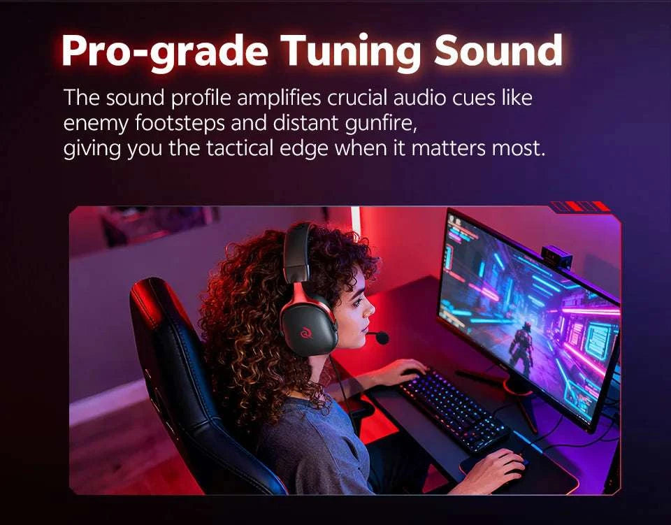QCY VN200 Pro Wired Gaming Headset with 7.1 Sound & Mic-BLACK