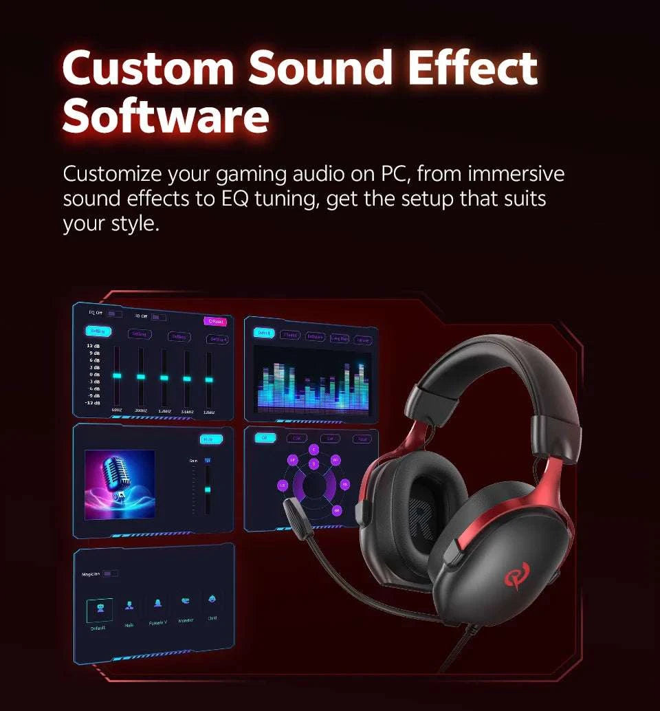 QCY VN200 Pro Wired Gaming Headset with 7.1 Sound & Mic-BLACK