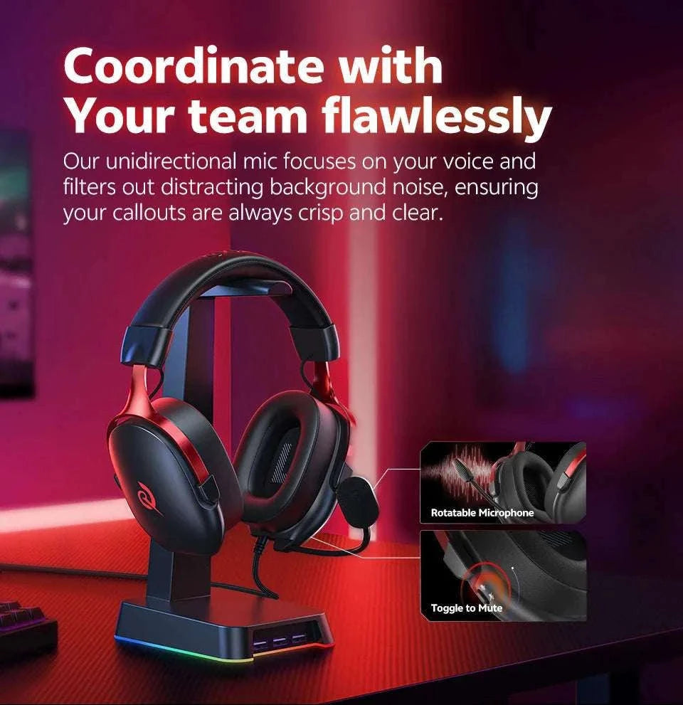 QCY VN200 Pro Wired Gaming Headset with 7.1 Sound & Mic-BLACK