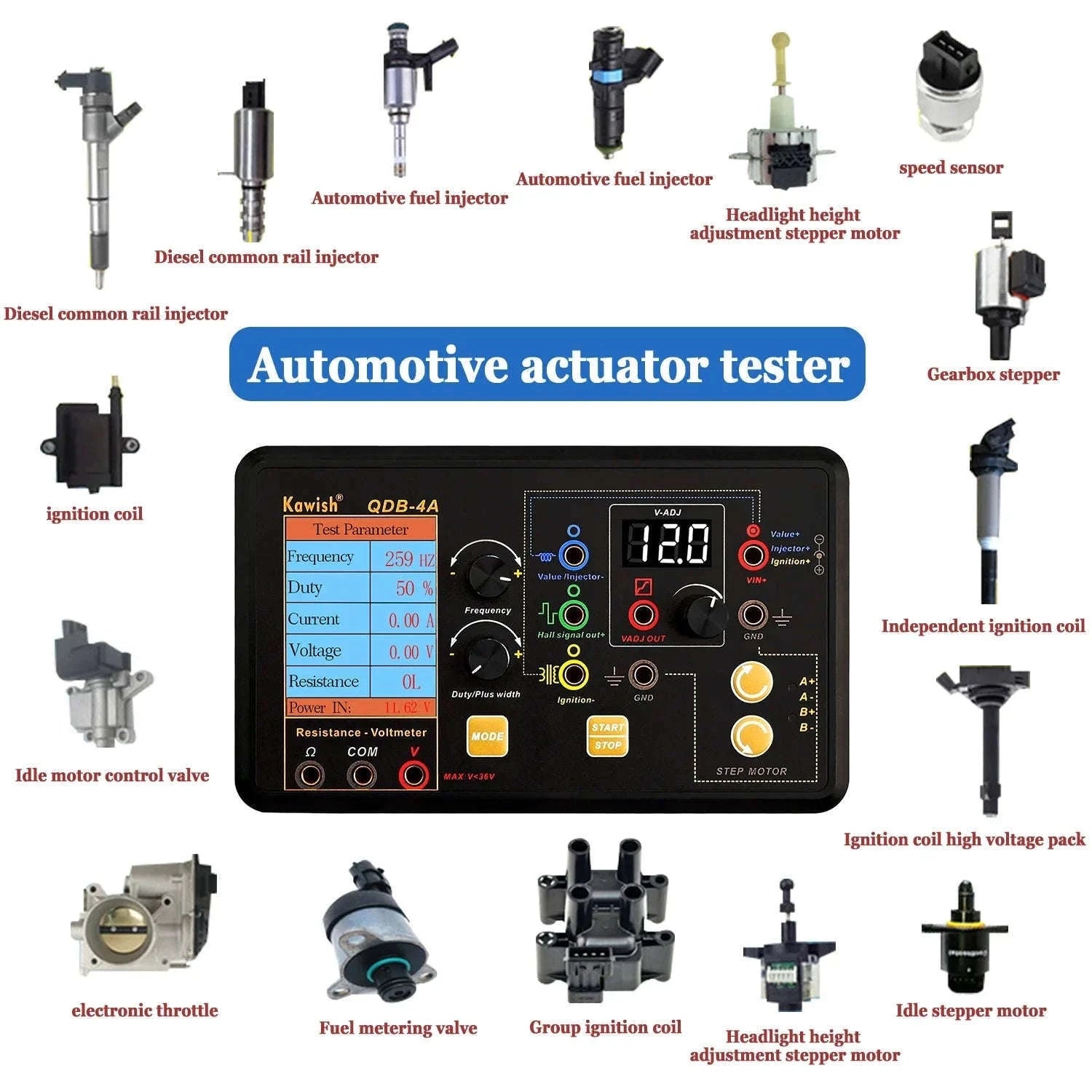 QDB-4A Auto Ignition Coil, Injector & Solenoid Tester-QDB-4A / China Mainland