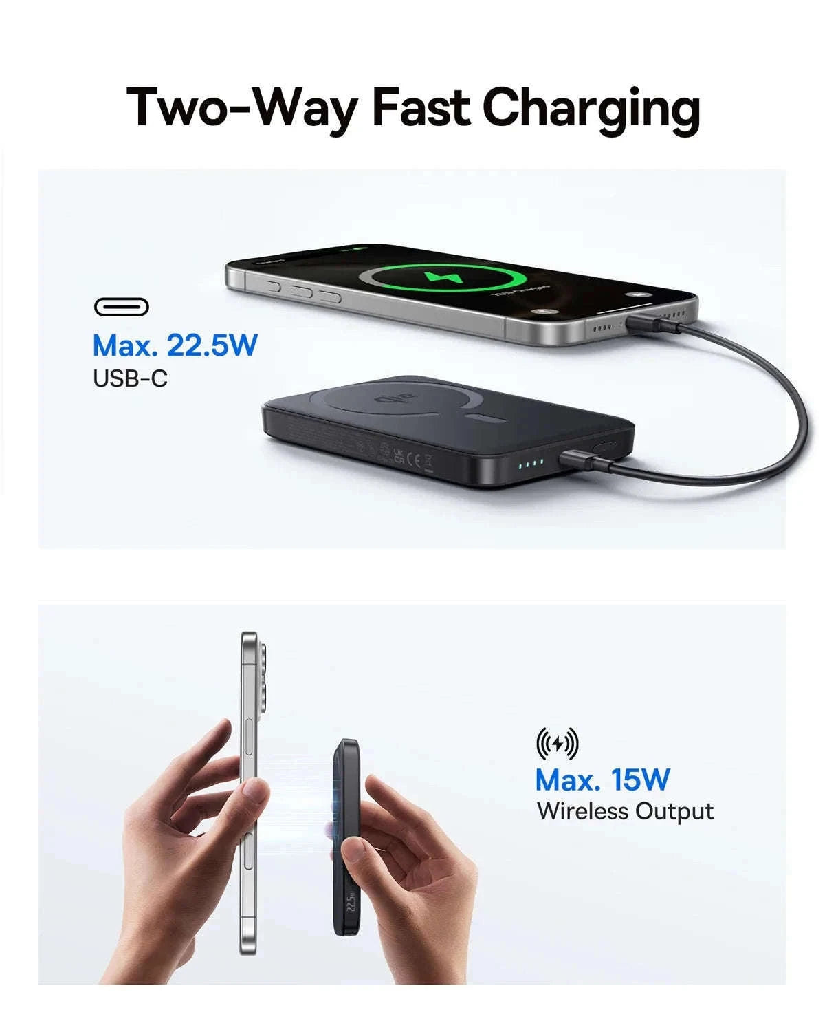 Qi2 Magnetic Power Bank 10000mAh 15W Wireless Charging 22.5W Wired Charge-Qi2.2 25W New / 10000mAh / China Mainland