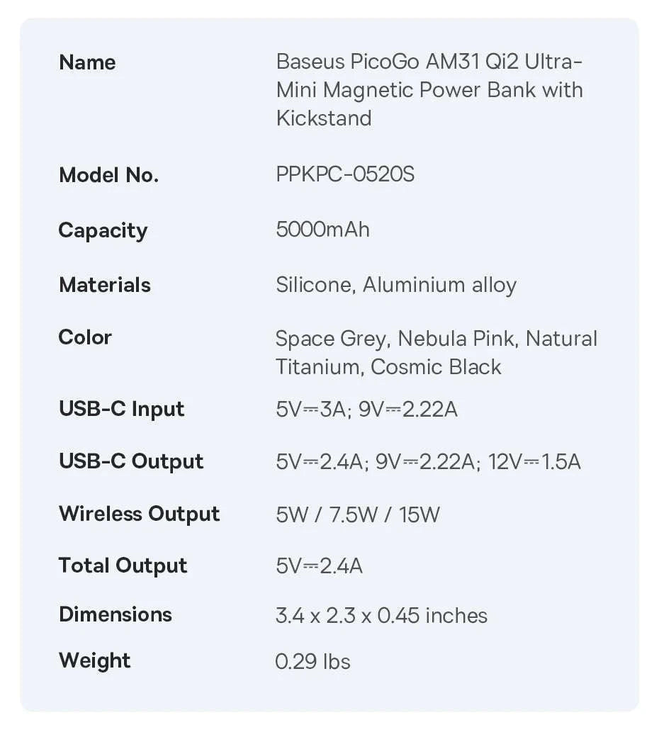 Qi2 Magnetic Power Bank with Kickstand 5000mAh-Titanium / 5000mAh / China Mainland