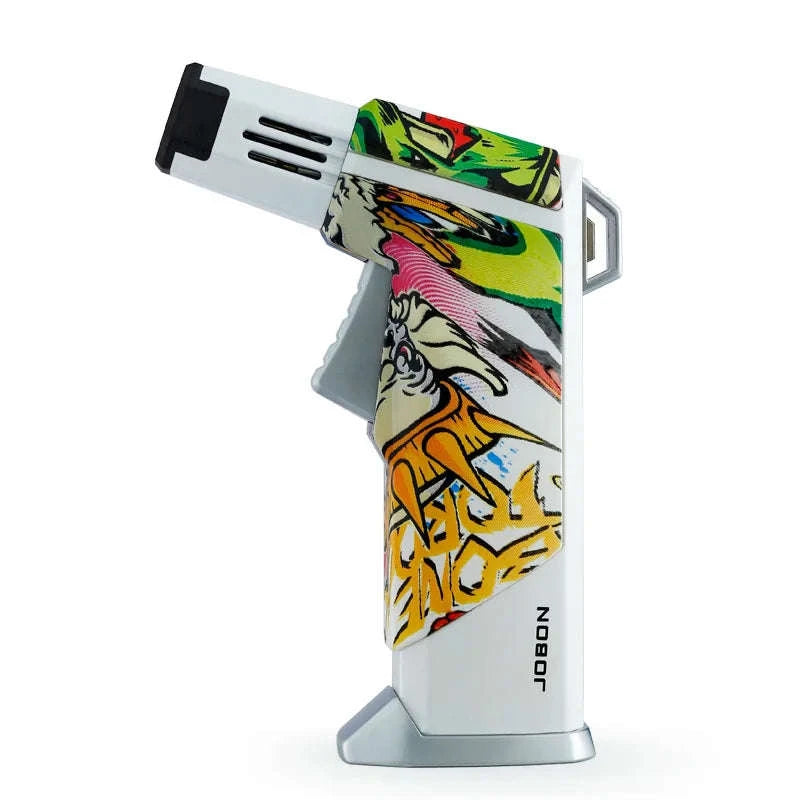 Quad Flame Refillable Butane Torch Lighter with Adjustable Jet Flame-Pattern Four Flame