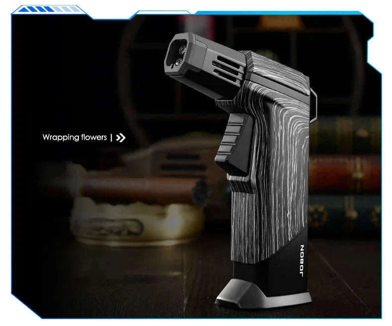 Quad Flame Refillable Butane Torch Lighter with Adjustable Jet Flame-Pattern Four Flame