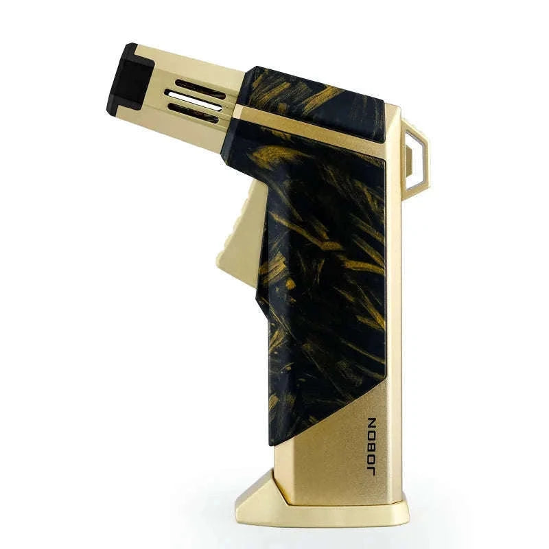 Quad Flame Refillable Butane Torch Lighter with Adjustable Jet Flame-Pattern Four Flame