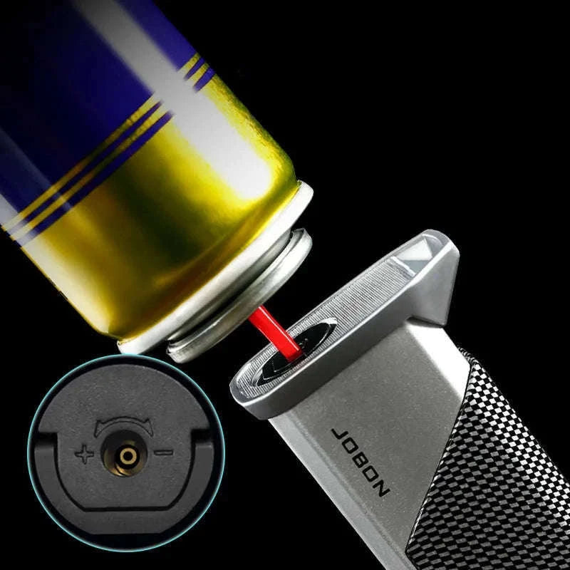 Quad Flame Refillable Butane Torch Lighter with Adjustable Jet Flame-Pattern Four Flame