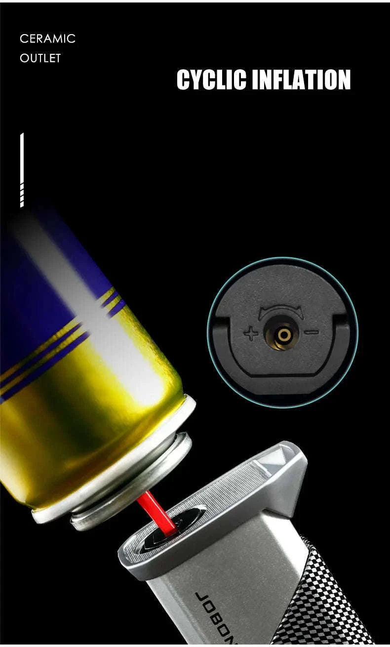 Quad Flame Refillable Butane Torch Lighter with Adjustable Jet Flame-Pattern Four Flame