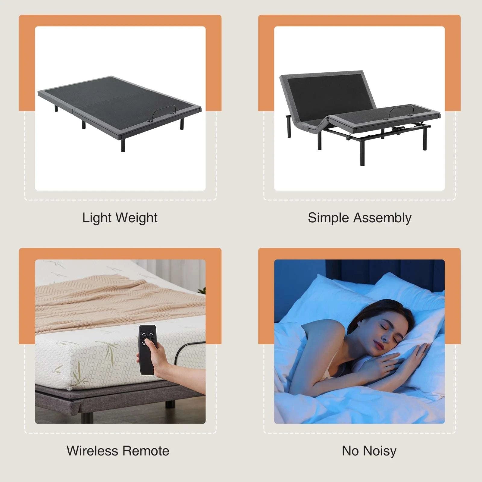 Queen Adjustable Bed Frame with Wireless Remote & Zero Gravity-Twin XL / United States