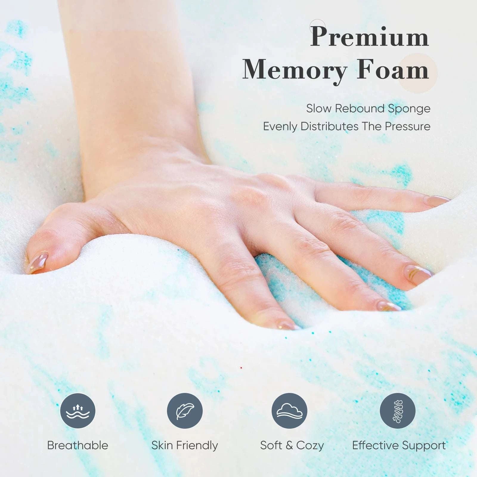 Queen Memory Foam Mattress Topper 2–3 Inch Gel Cooling Soft Bed-3ln King / United States