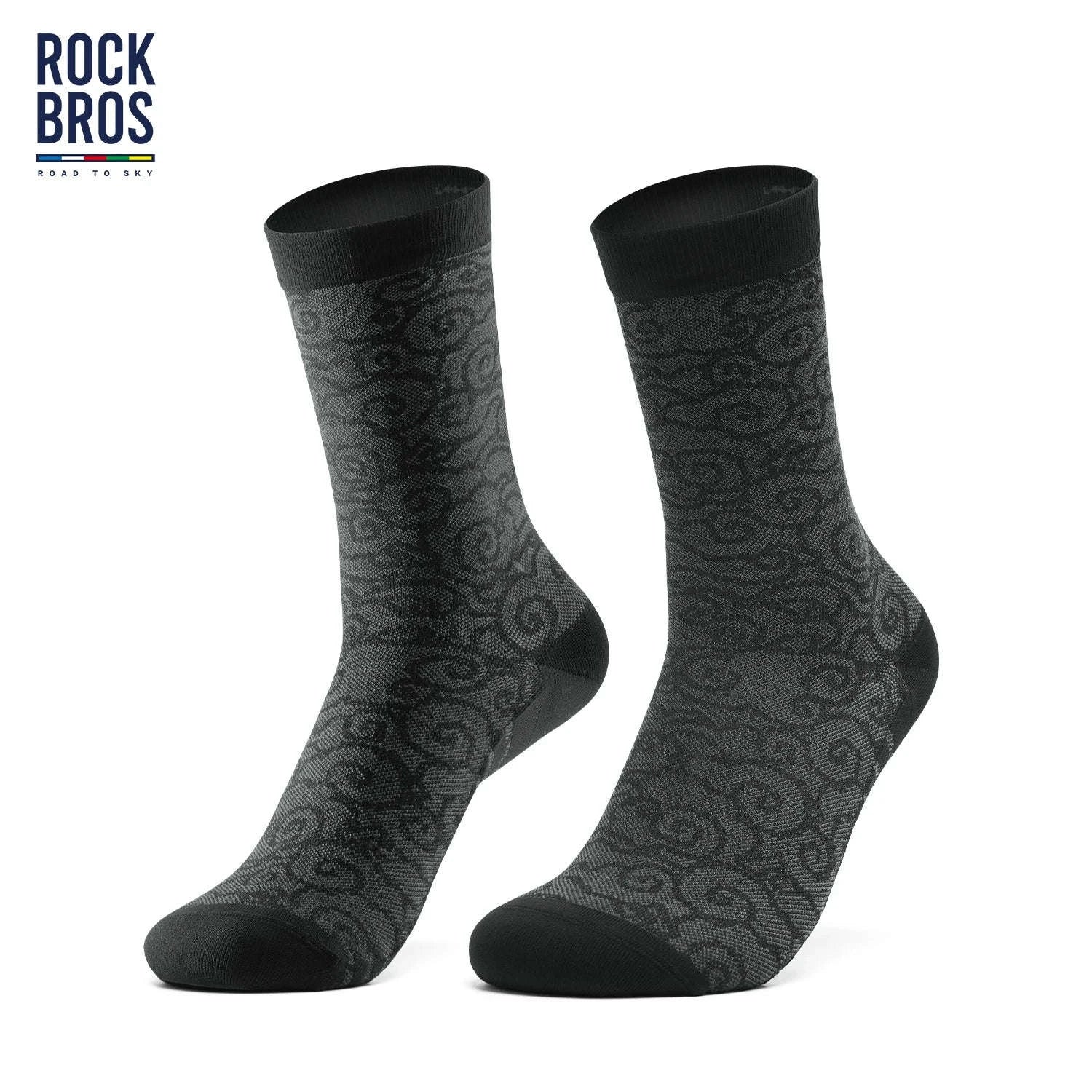 Quick-Dry Cycling Socks Knee-High Breathable Anti-Odor Comfort-490025 black / S(EUR 36-38)
